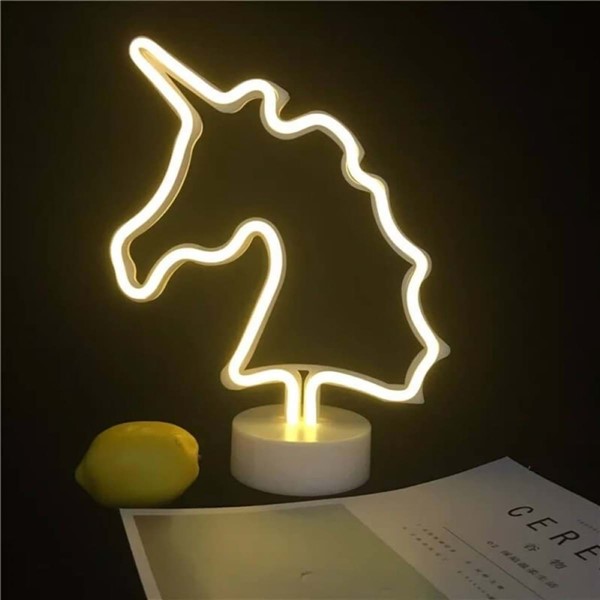 Neon Led Işıklı Sarı Işıklı Unicorn resmi